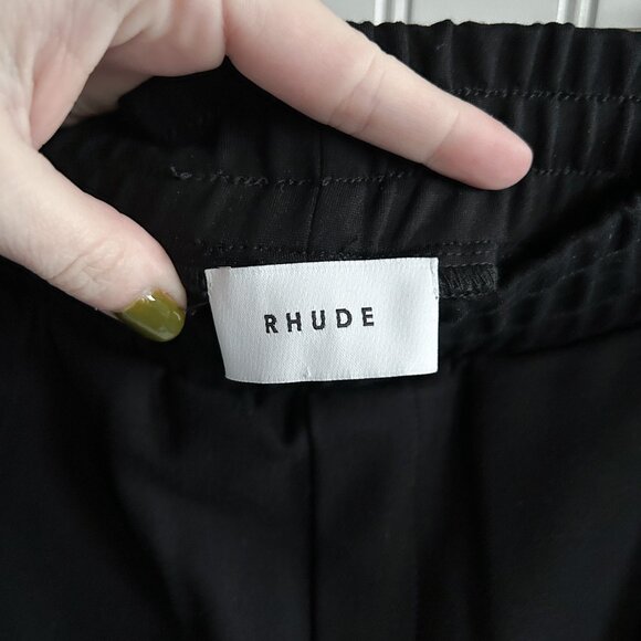 Rhude Black & Gold Side Stripe Jogger Traxedo Pants Size Small - Picture 2 of 11